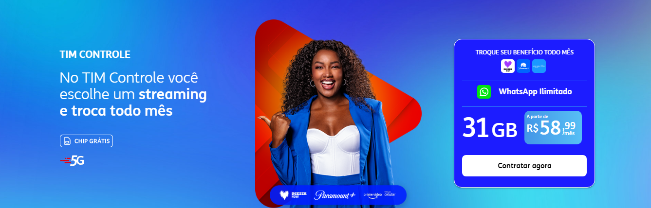 TIM Controle | Planos com Mais Internet e Benefícios Exclusivos